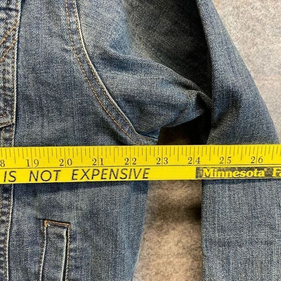 NWT WRANGLER X COLOSSEUM Oklahoma Jean Jacket Women's Large Blue Sooners OU New - Picture 10 of 16